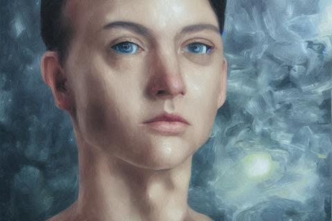 detailed realistic oil painting of Generative Robot Artist -s75 -W768 -H512 -C7.5 -Ak_euler_a -S676475895